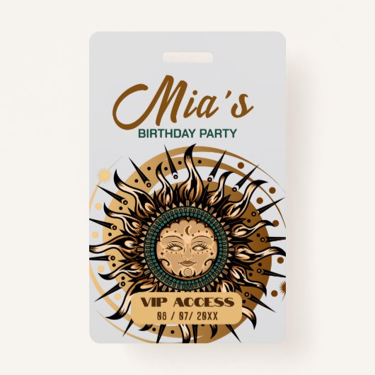VIP Access Abzeichen für Geburtstagspartei Ausweis (Vorderseite)