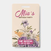 VIP Access Abzeichen für Geburtstagspartei Ausweis (Rückseite)