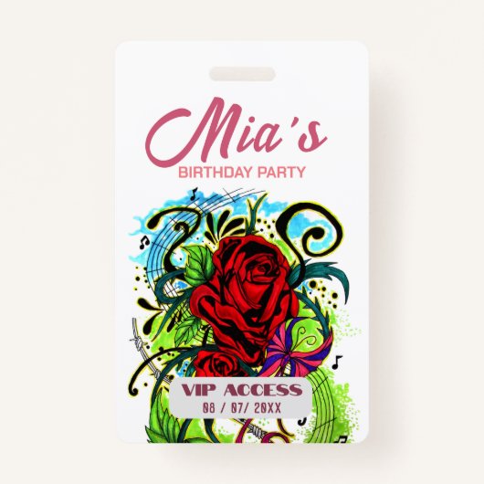 VIP Access Abzeichen für Geburtstagspartei Ausweis (Rückseite)