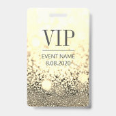 VIP Access Event Elegante Rose Gold Glitzer Abzeic Ausweis (Rückseite)