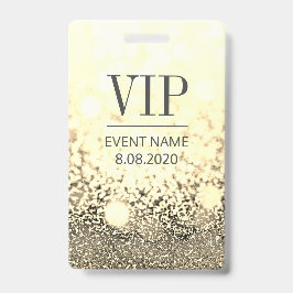VIP Access Event Eleganter White Gold Glitzer Ausweis