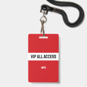 VIP Access Identification VIP Lounges Ausweis (Rückseite mit Lanyard)