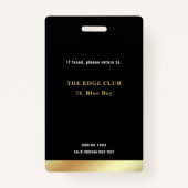 VIP Access Member Gold Fox Foto Nighclub Ausweis (Rückseite)