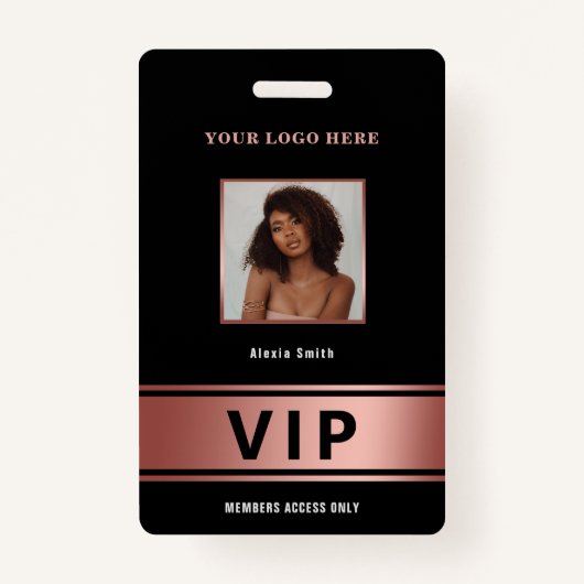 VIP Access Member nur Rose Gold Glaver Foto Ausweis (Vorderseite)