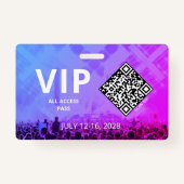 VIP Access Pass QR Code Ereignis Horizontal Ausweis (Vorderseite)