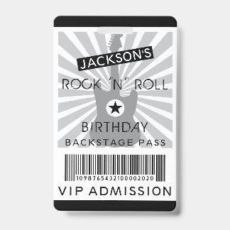VIP-ADMISSION Backstage Pass Rock 'N' Roll Party Ausweis
