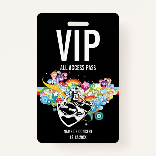 VIP All Access Concert Pass Ausweis (Vorderseite)
