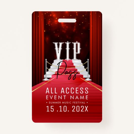 VIP All Access Event Ausweis (Vorderseite)