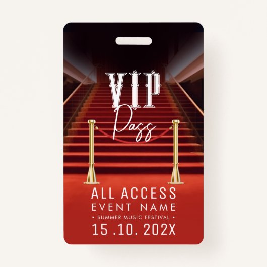 VIP All Access Event Ausweis (Vorderseite)