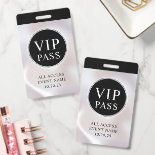VIP All Access Event Einfaches Irisierendes Perlen Ausweis