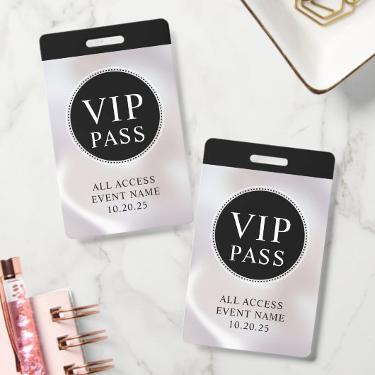 VIP All Access Event Einfaches Irisierendes Perlen Ausweis (Büro)