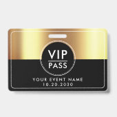 VIP All Access Event Metallic Gold Black Ausweis (Front)