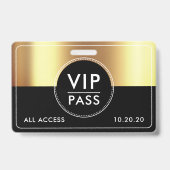 VIP All Access Event Metallic Gold Black Ausweis (Front)
