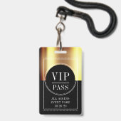 VIP All Access Event Metallic Gold Black Ausweis (Vorderseite mit Schlüsselband)