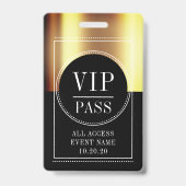 VIP All Access Event Metallic Gold Black Ausweis (Vorderseite)