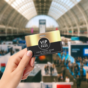 VIP All Access Event Metallic Gold Schwarz Ausweis