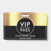 VIP All Access Event Metallic Gold Schwarz Ausweis (Rückseite)