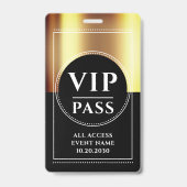 VIP All Access Event Metallic Gold Schwarz Ausweis (Rückseite)