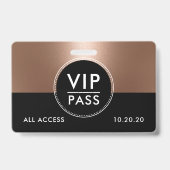 VIP All Access Event Metallic Rose Gold Ausweis (Back)