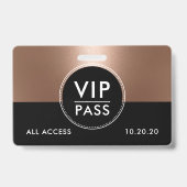 VIP All Access Event Metallic Rose Gold Ausweis (Front)
