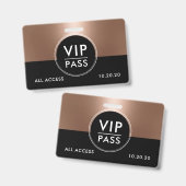 VIP All Access Event Metallic Rose Gold Ausweis (Front & Back)