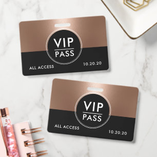 VIP All-Access-Event Metallic Roségold Ausweis