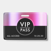 VIP All Access Event Metallic Silber Schwarz Ausweis (Rückseite)