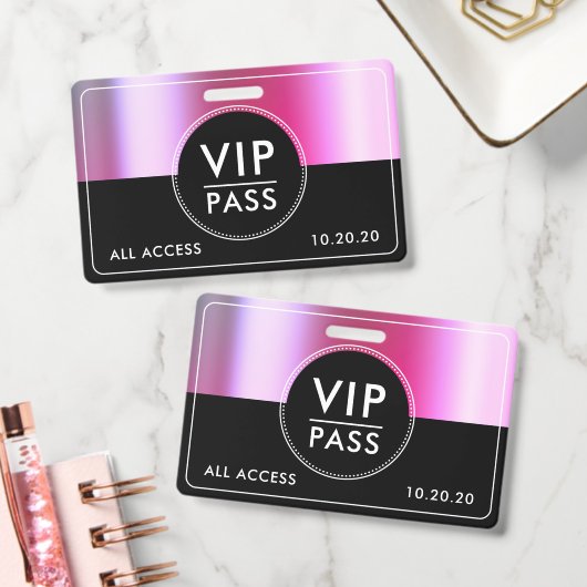 VIP All Access Event Metallic Silber Schwarz Ausweis (Büro)