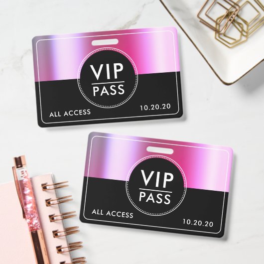 VIP All Access Event Metallic Silver Black Ausweis (Office)