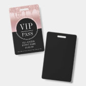 VIP All Access Event Metallische Rose Gold Black Ausweis (Vorder- & Rückseite)