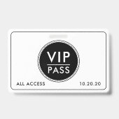 VIP All Access Event Schwarz Weiß Ausweis (Rückseite)