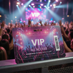 VIP All Access Konzertabzeichen   Festival Backsta Ausweis