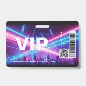 VIP All Access Pass Abzeichen Vorlage Neon Glow Ausweis (Rückseite)