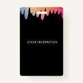 VIP All Access Pass Black Modern Glitzer Ausweis (Rückseite)