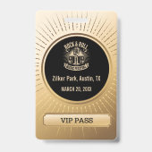 VIP All Access Pass Event-ID-Abzeichen Ausweis (Rückseite)