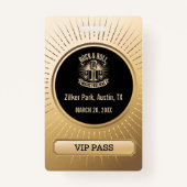 VIP All Access Pass Event-ID-Abzeichen Ausweis (Rückseite)