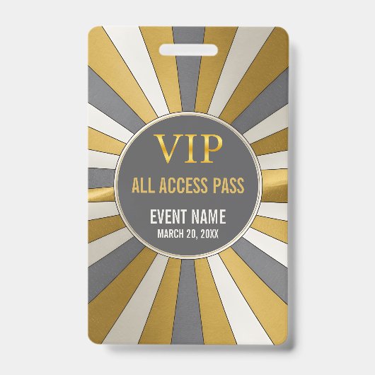 VIP All Access Pass Event-ID-Abzeichen Ausweis (Vorderseite)