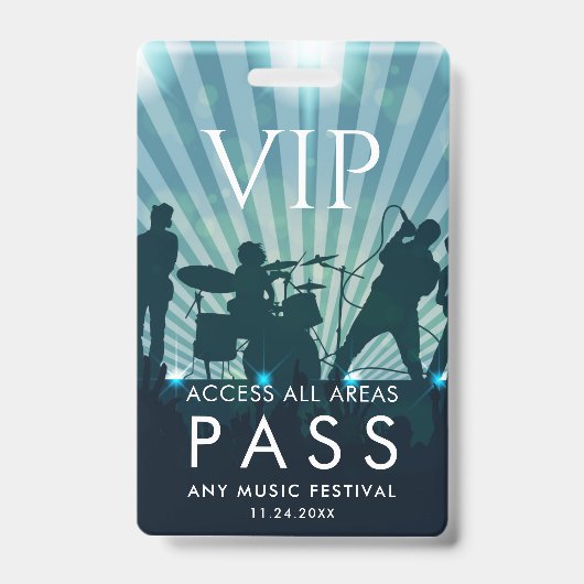 VIP All Access Pass Festival - Musik Festival Ausweis (Front)
