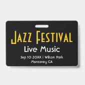 VIP All Access Pass für Musical Event Ausweis (Rückseite)