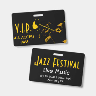 VIP All Access Pass Jazz Festival Veranstaltung Ausweis
