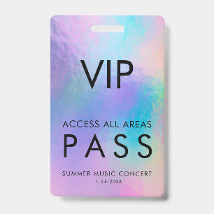 VIP All-Access-Pass Konzert Backstage Holografisch Ausweis