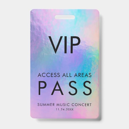 VIP All-Access-Pass Konzert Backstage Holografisch Ausweis (Vorderseite)