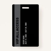 VIP All Access Pass Konzert Event ID Abzeichen Ausweis (Rückseite)