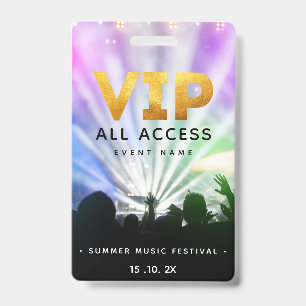 VIP All Access Pass Konzert Festival Ausweis