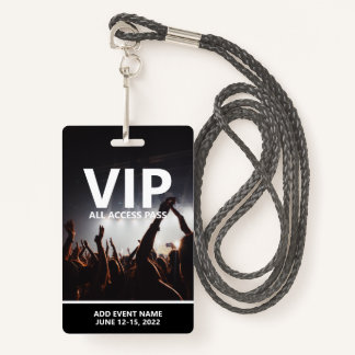 VIP All Access Pass Konzert Veranstaltung Personal Ausweis