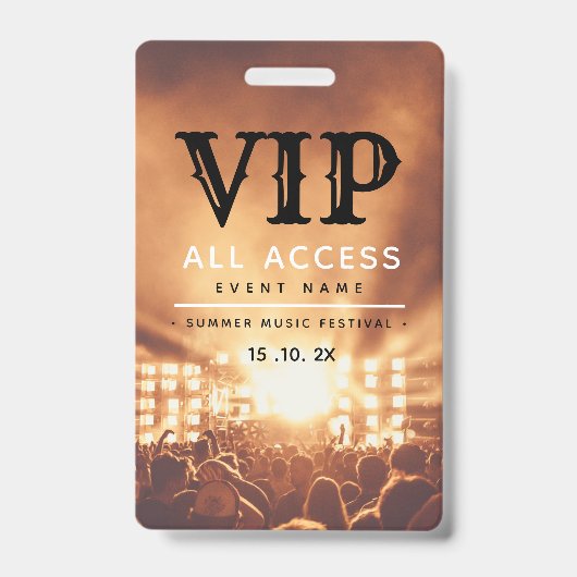 VIP All Access Pass Konzertfestival Ausweis (Vorderseite)