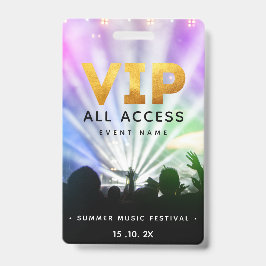 VIP All Access Pass Konzertfestival Ausweis