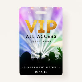 VIP All Access Pass Konzertfestival Ausweis