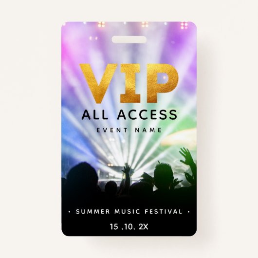 VIP All Access Pass Konzertfestival Ausweis (Vorderseite)
