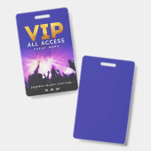 VIP All Access Pass Konzertfestival Ausweis (Vorder- & Rückseite)